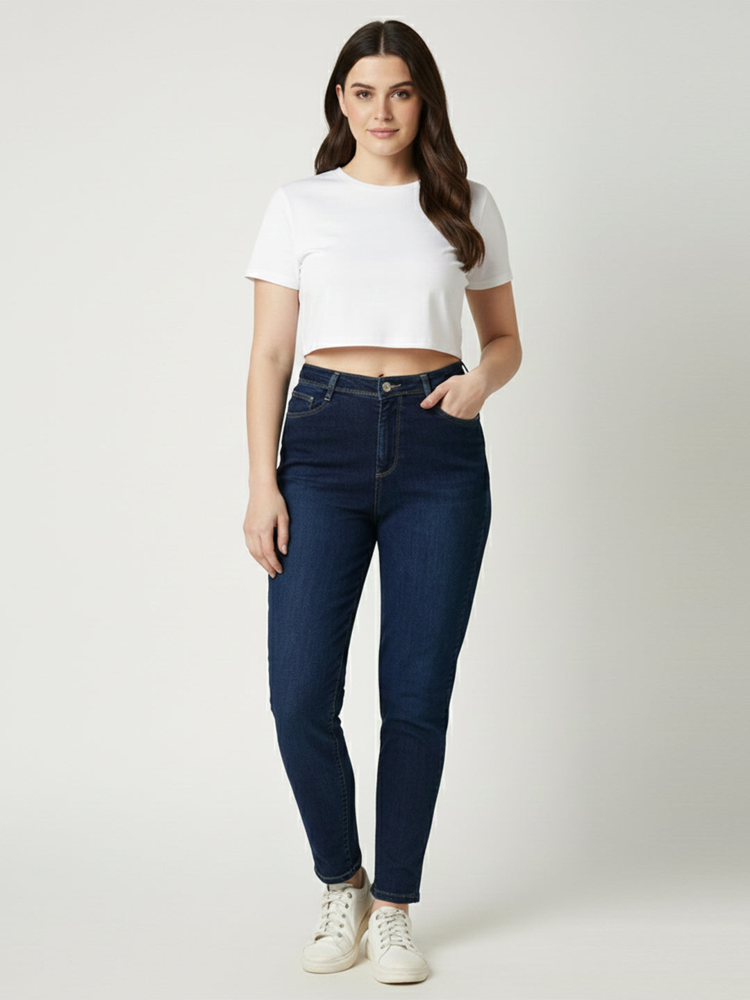 Women High-Rise Slim Straight Fit Jeans
