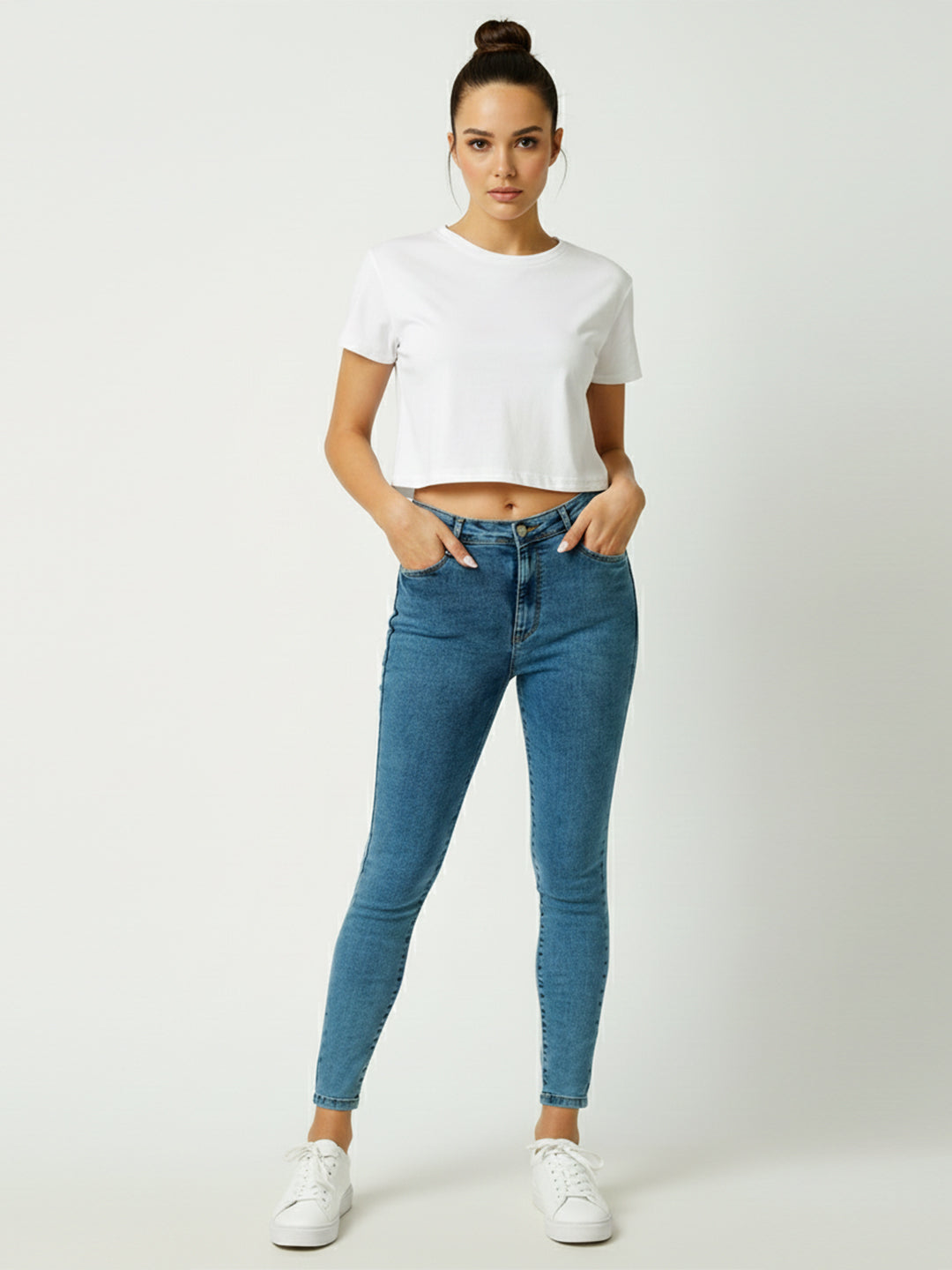 Women Sky High-Rise Skinny Fit Jeans
