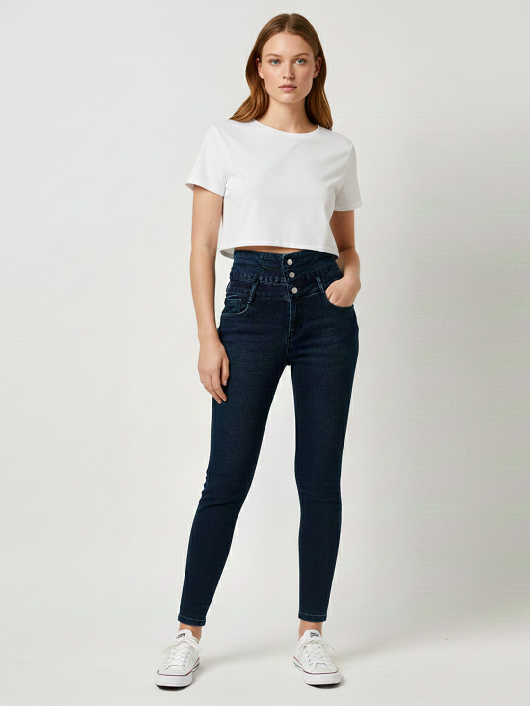 Women Dark Blue Super High-Rise Super Skinny Jeans