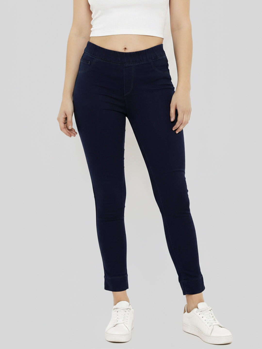 Women Mid-Rise Denim Leggings