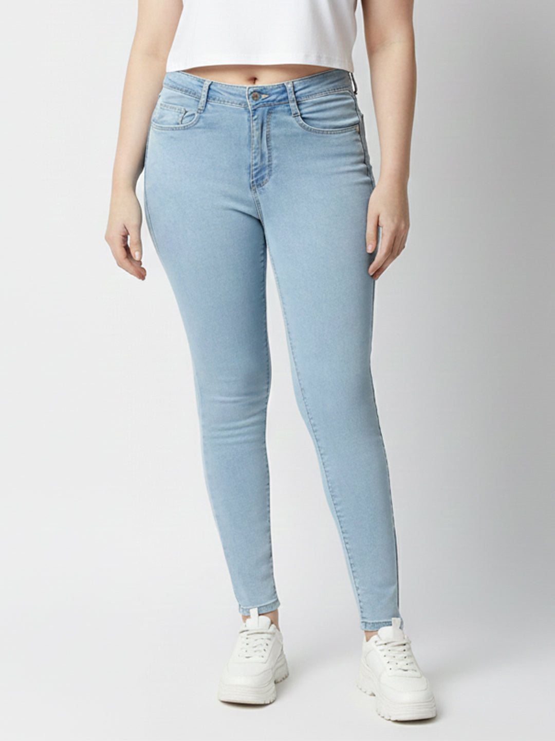 Women Blue High-Rise Skinny Jeans