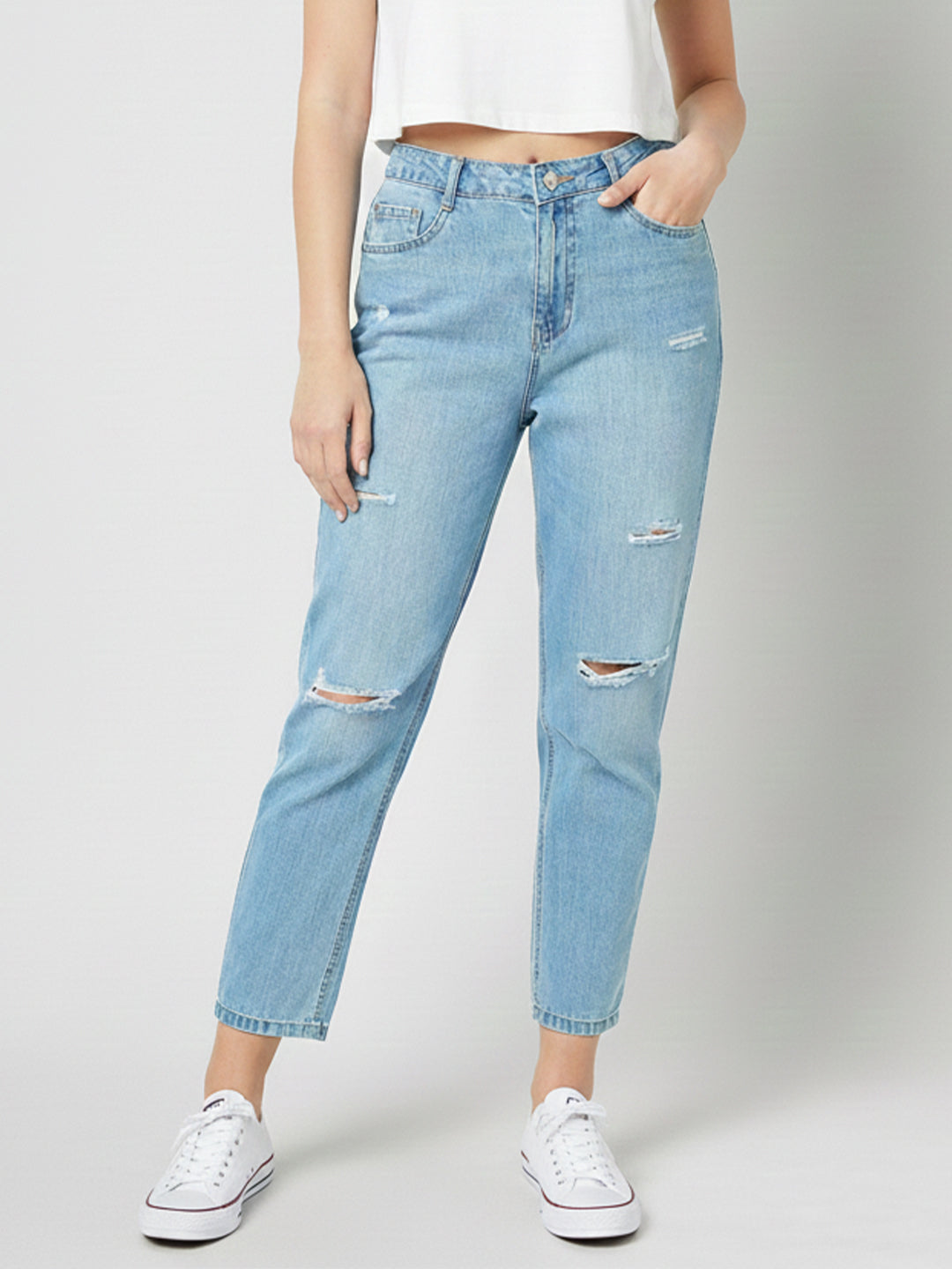 Women High-Rise Slim Straight Fit Jeans