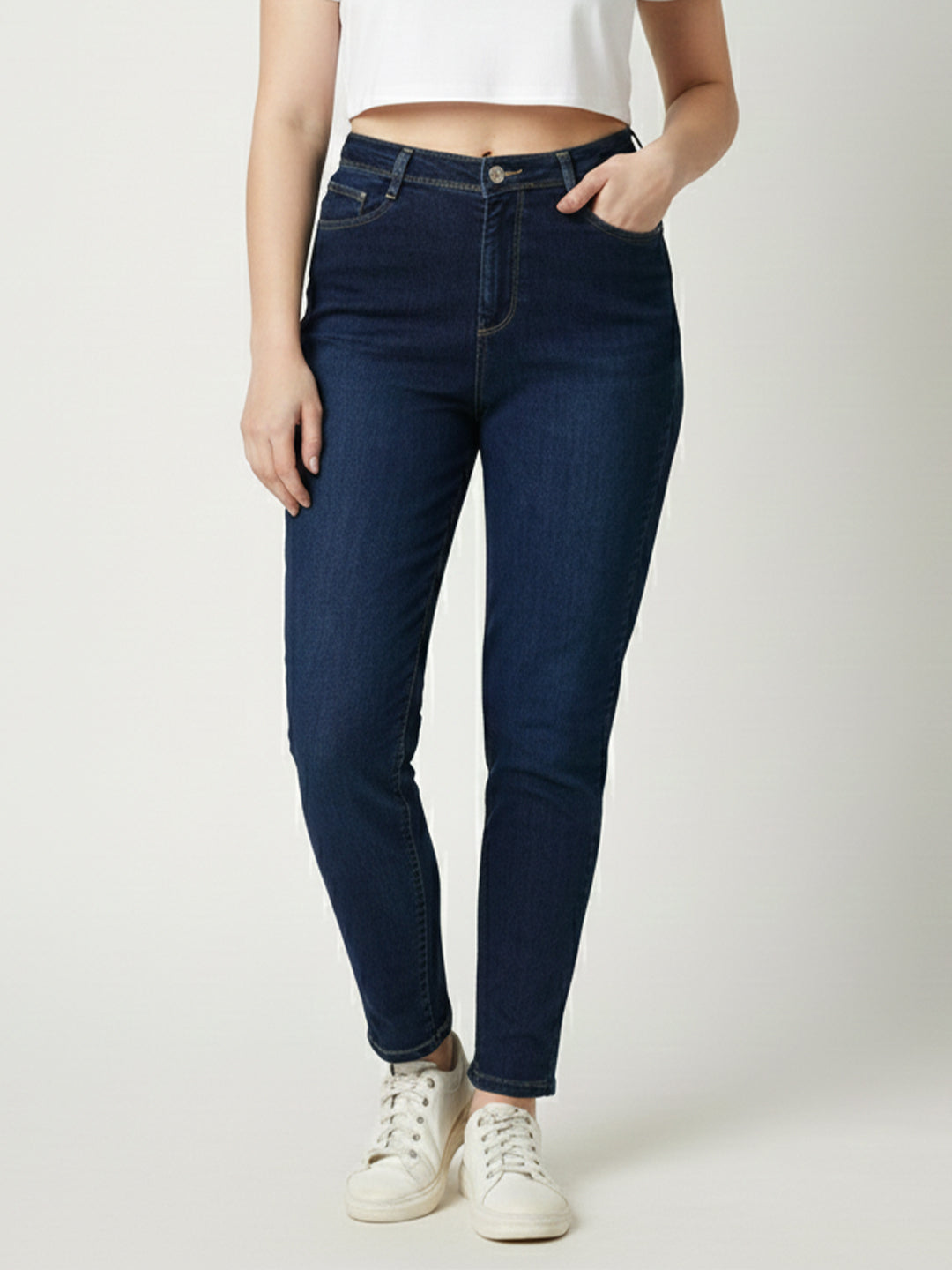 Women High-Rise Slim Straight Fit Jeans