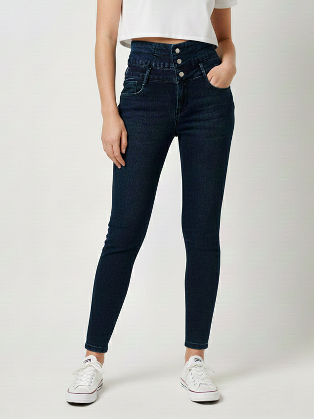 Women Dark Blue Super High-Rise Super Skinny Jeans
