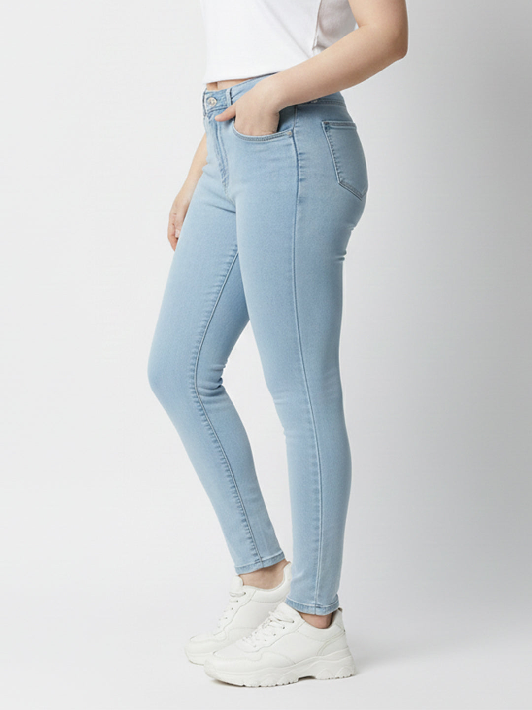 Women Blue High-Rise Skinny Jeans