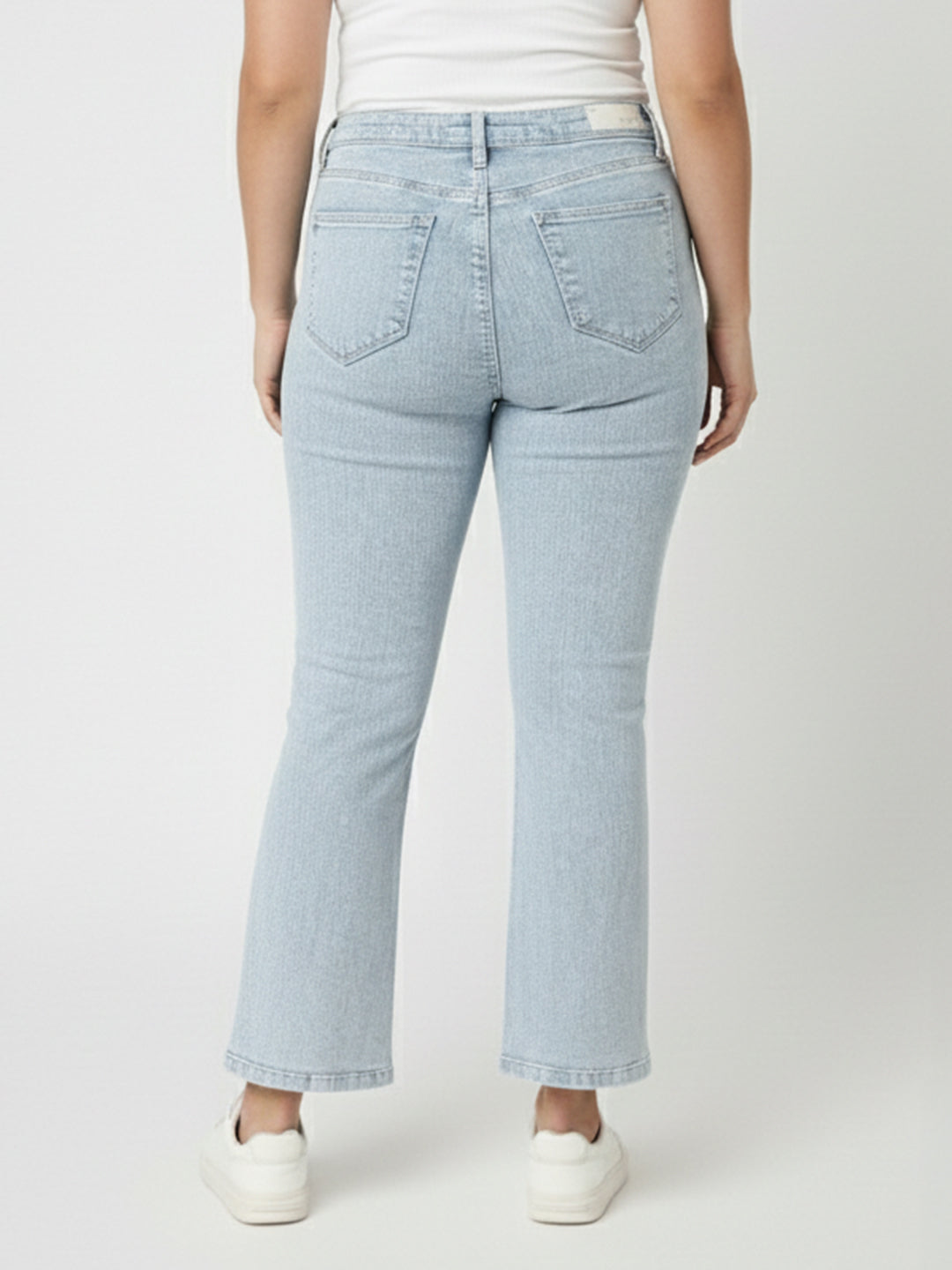Women Blue High-Rise Mini Flare Jeans