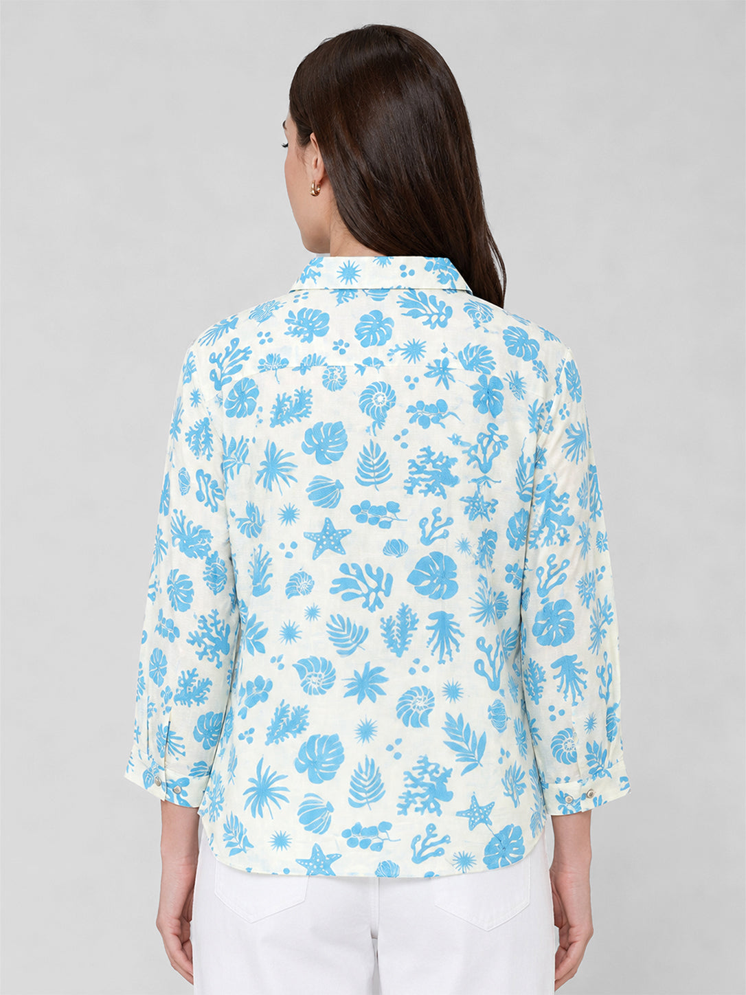Women White Printed Shirt