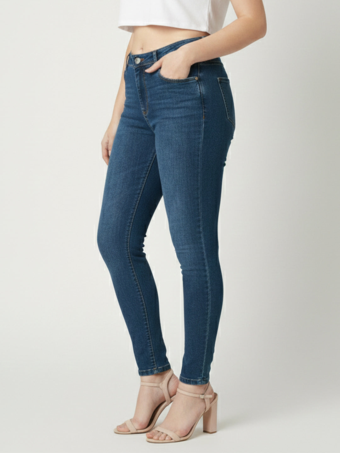 Women Mid-Rise Push Up Super Skinny Jeans