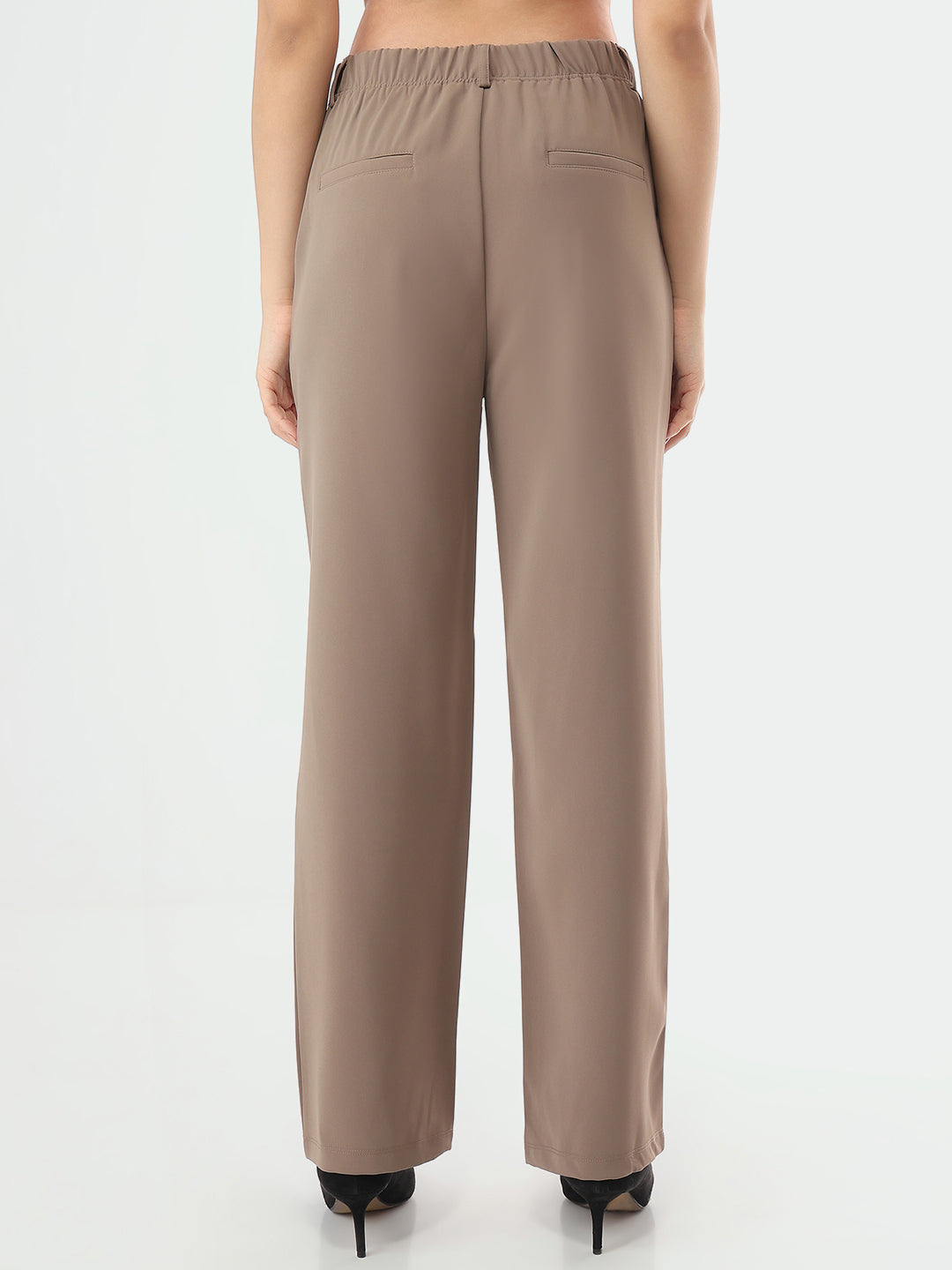 Women Stone High-Rise Straight Fit Korean Pants