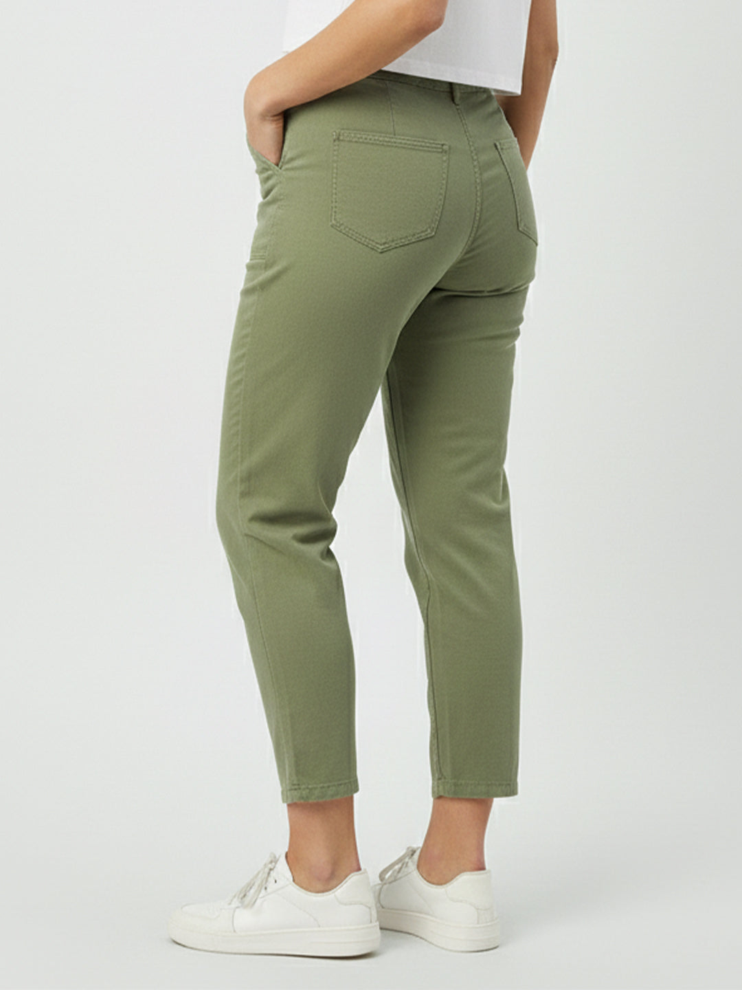 Women Olive High-Rise Loose Straight Jeans