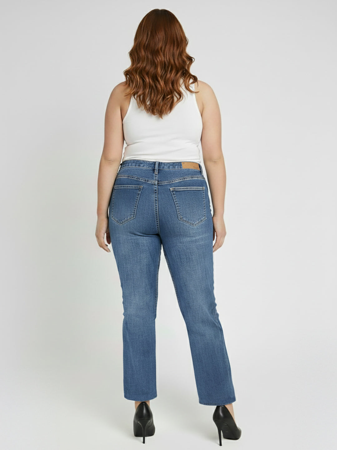 Women Blue High-Rise Crop Flare Jeans
