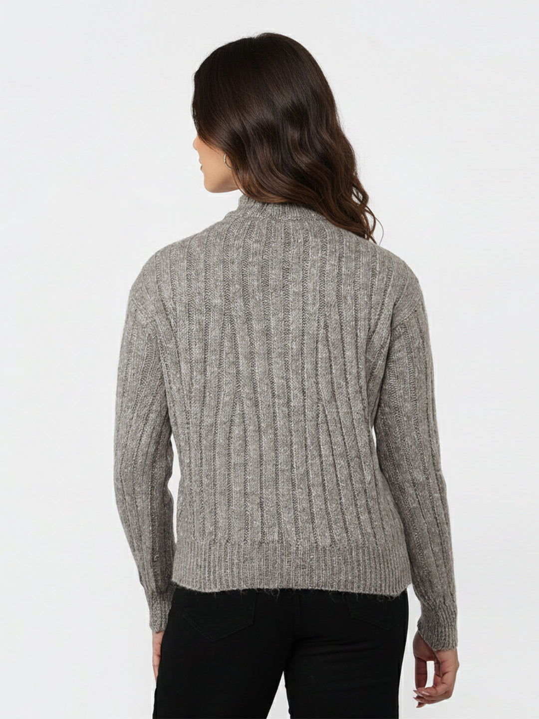 Women Beige Slim Fit Sweater