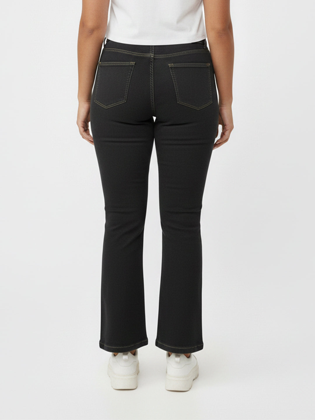 Women Grey High-Rise Mini Flare Jeans
