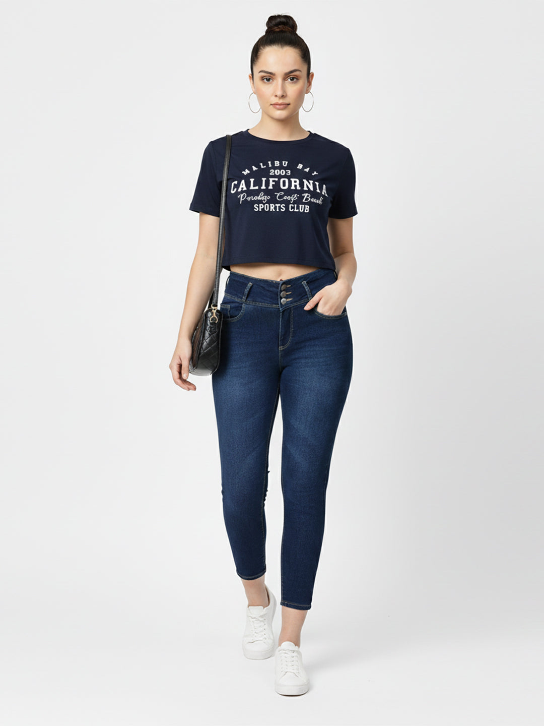 Women Blue High-Rise Skinny Jeans