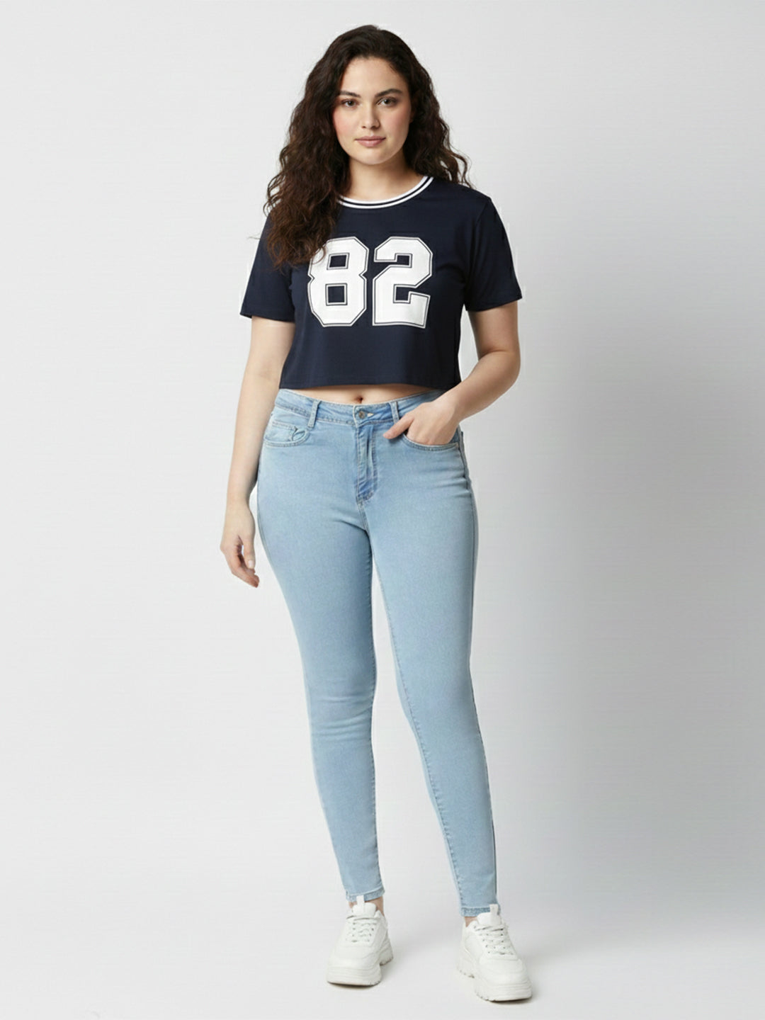 Women Blue High-Rise Skinny Jeans