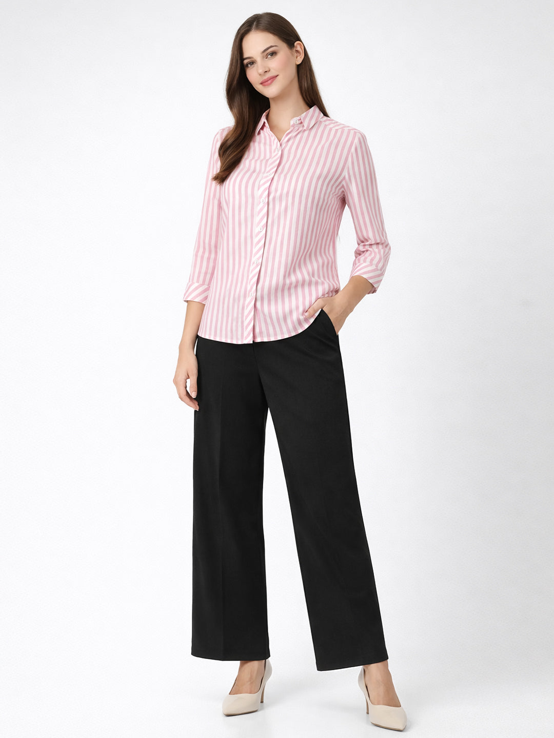 Women Pink/White Shirt