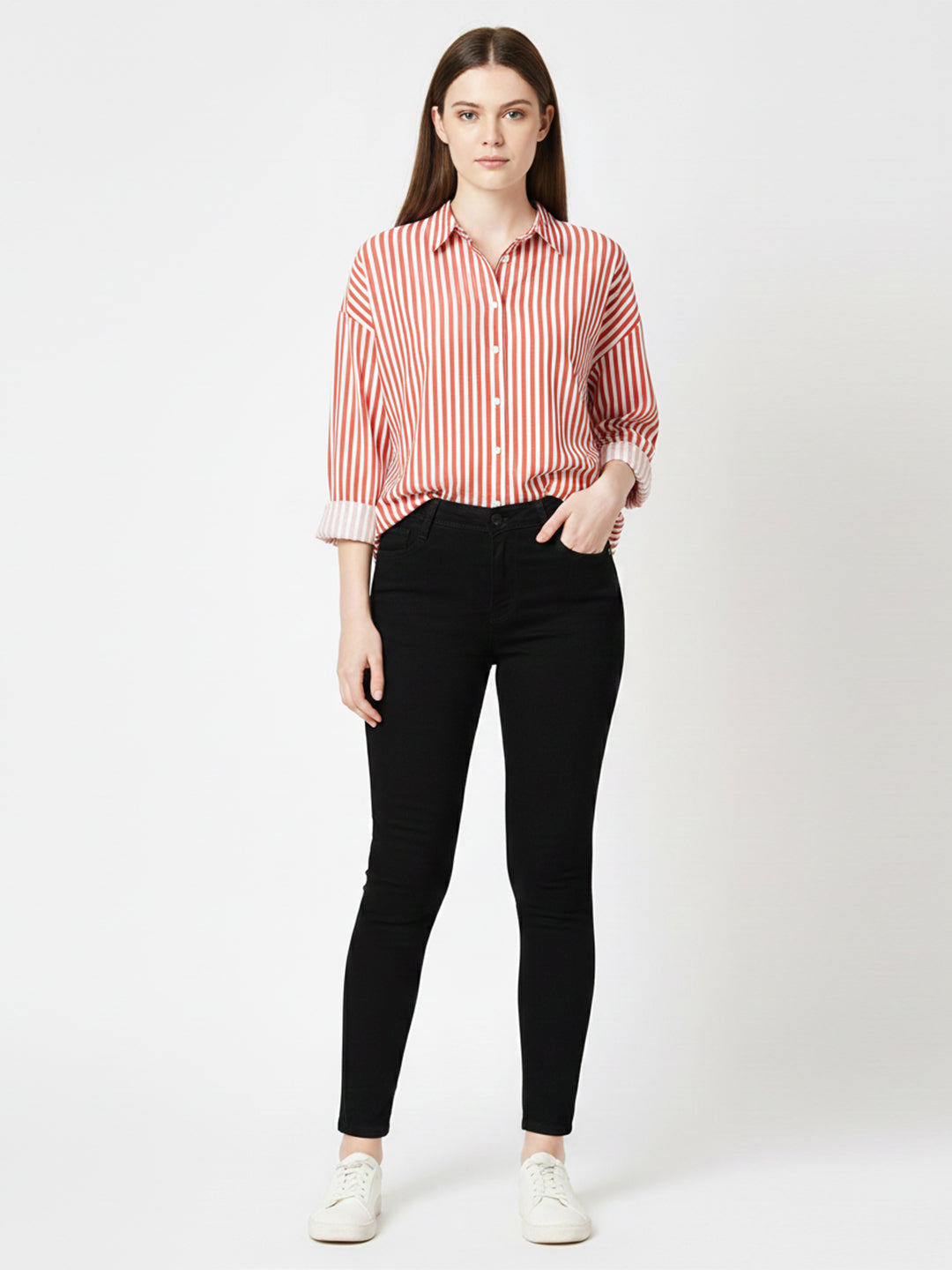 Women Black High-Rise Skinny Jeans