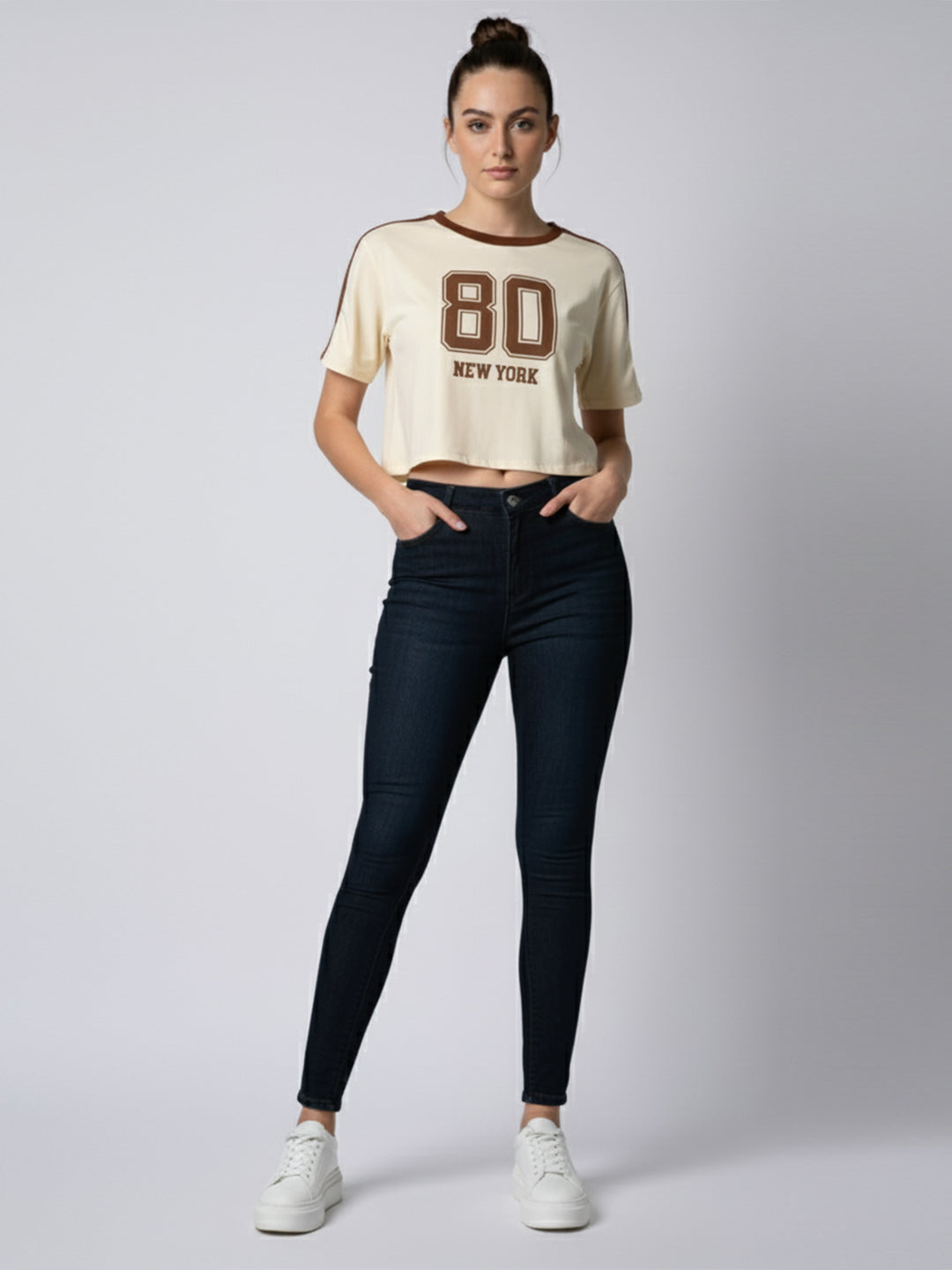 Women Dark Blue Sky High Skinny Jeans