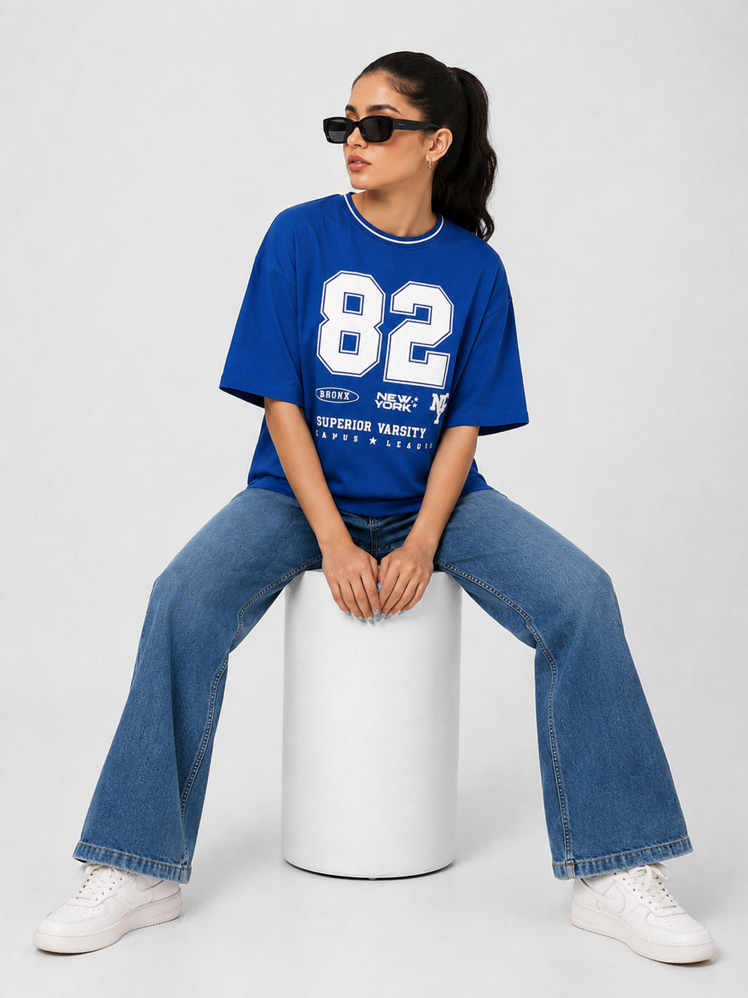Women Indigo Overshized T-Shirt