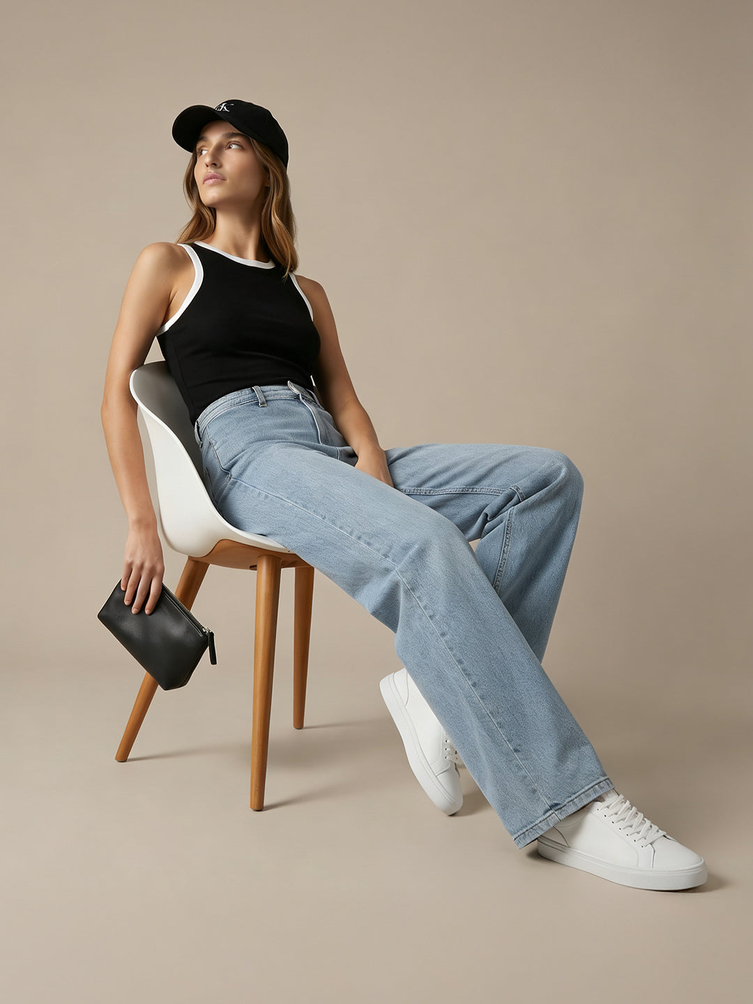 Light Blue Ribcage Wide Leg Jeans