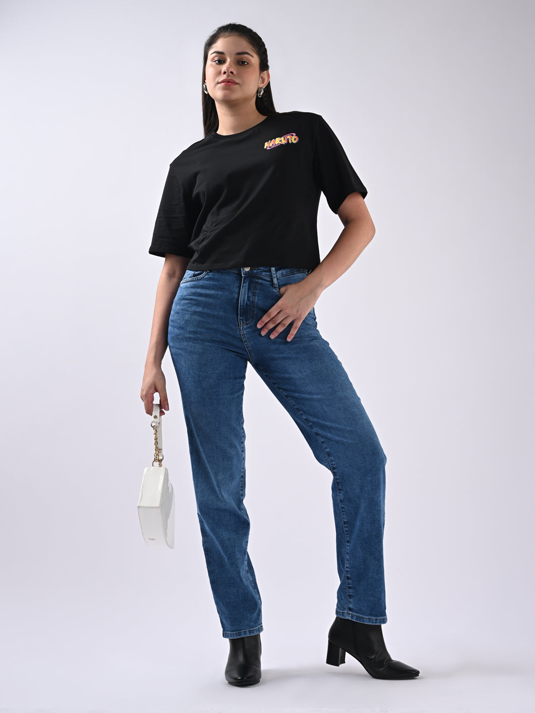 Women High Rise Relax Straight Fit Jeans