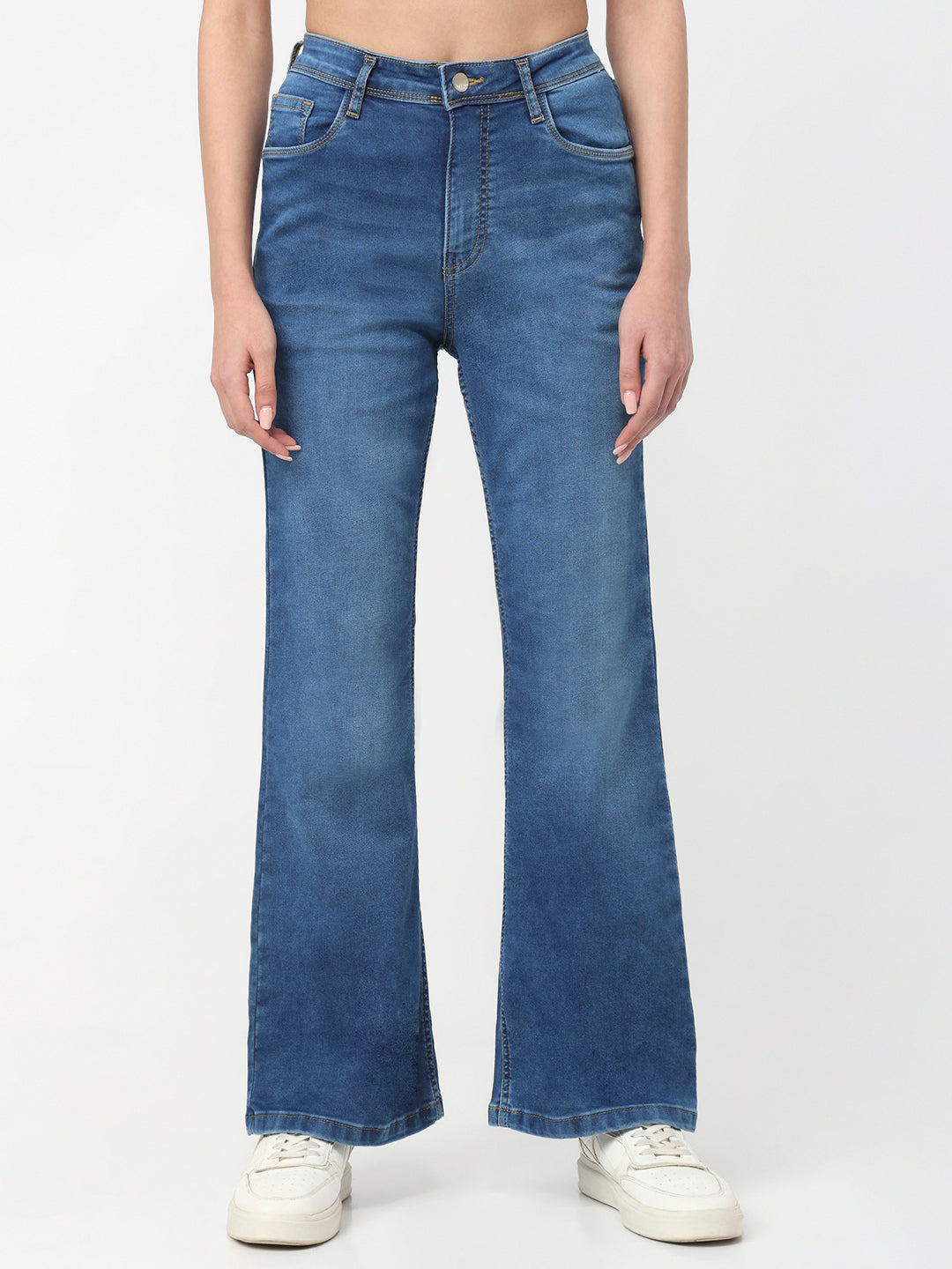 Women Blue High-Rise Flare Jeans