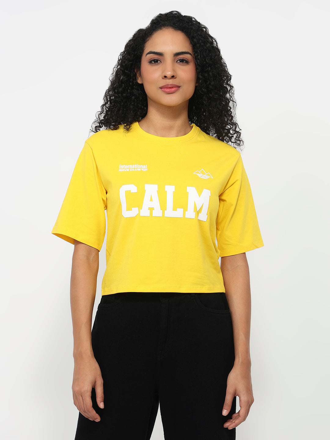 Women Golden Sunset Graphic Crop Tees