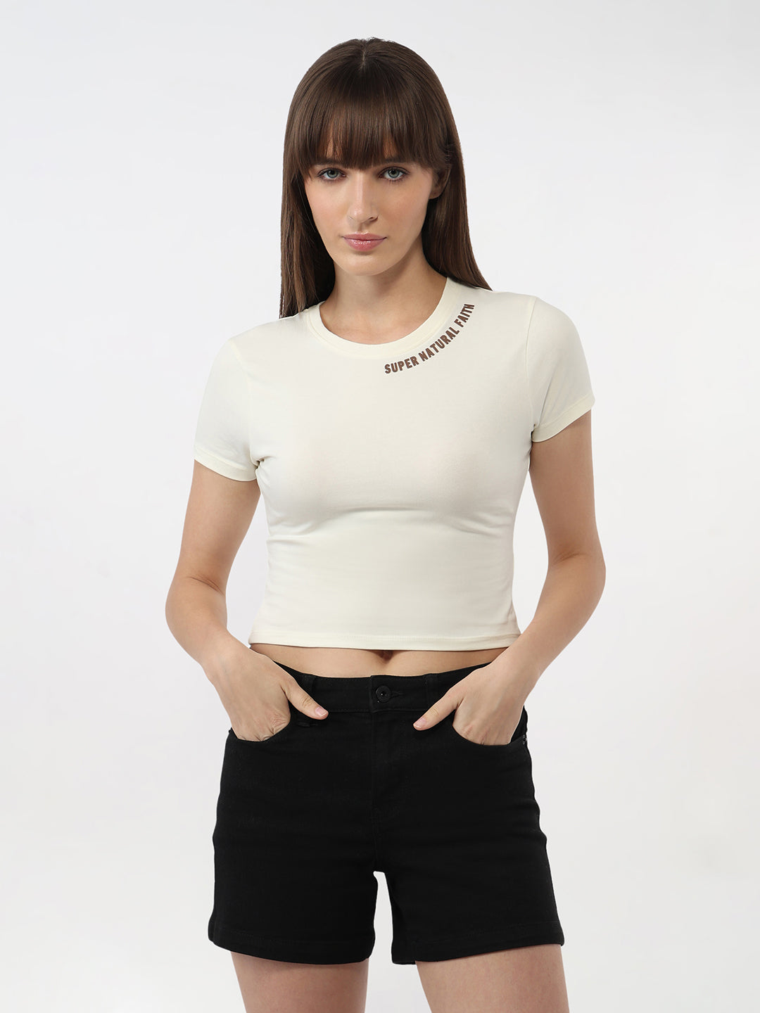 Women Ivory Genz Slim Tees