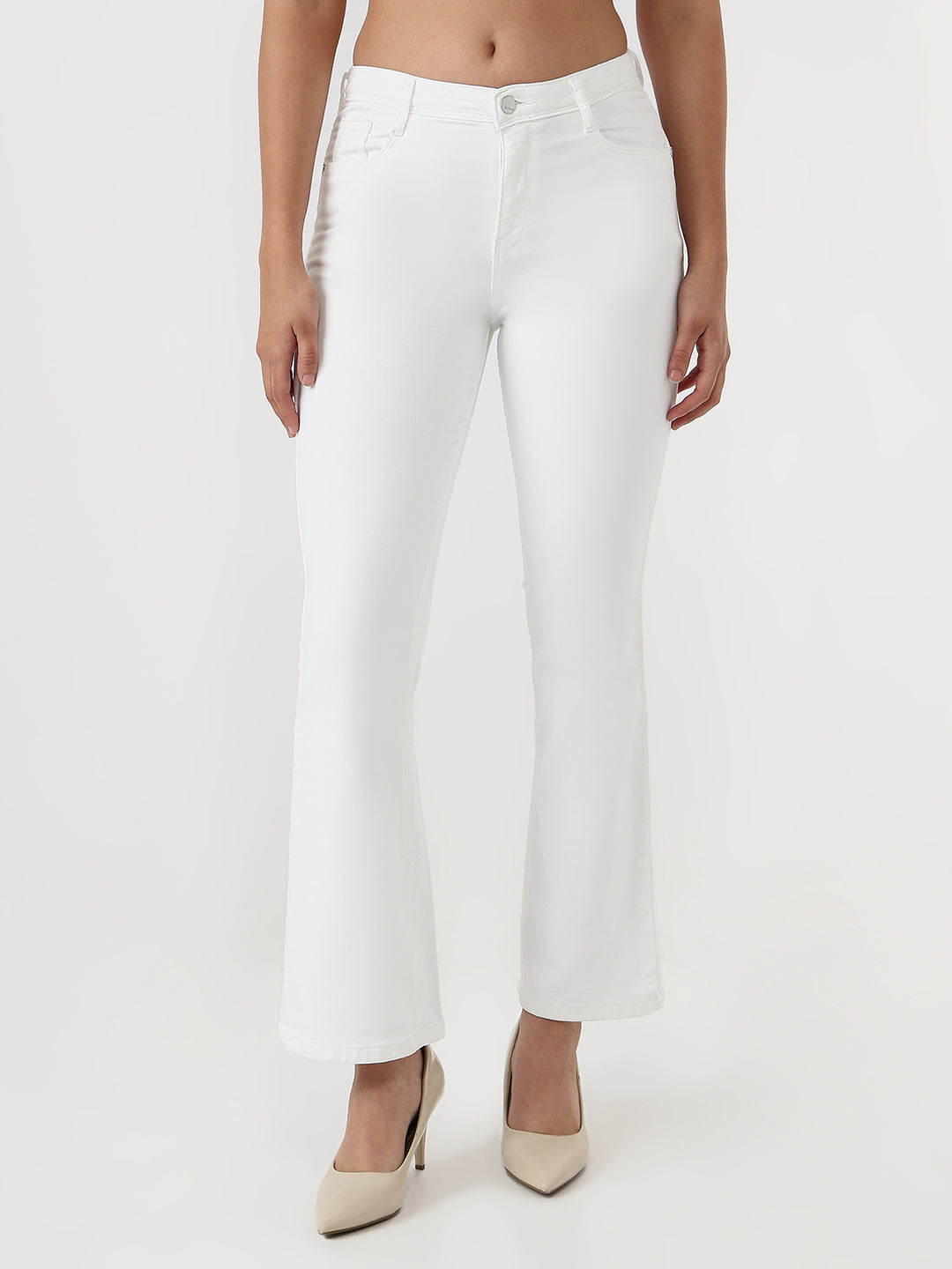 Women White High-Rise Flare Jeans