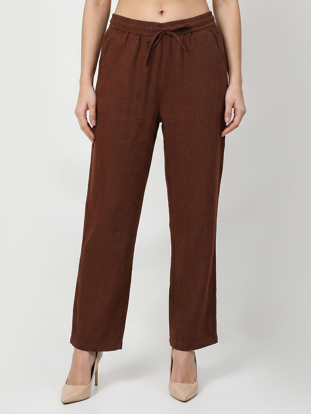 Women Sepia Mid-Rise Trouser
