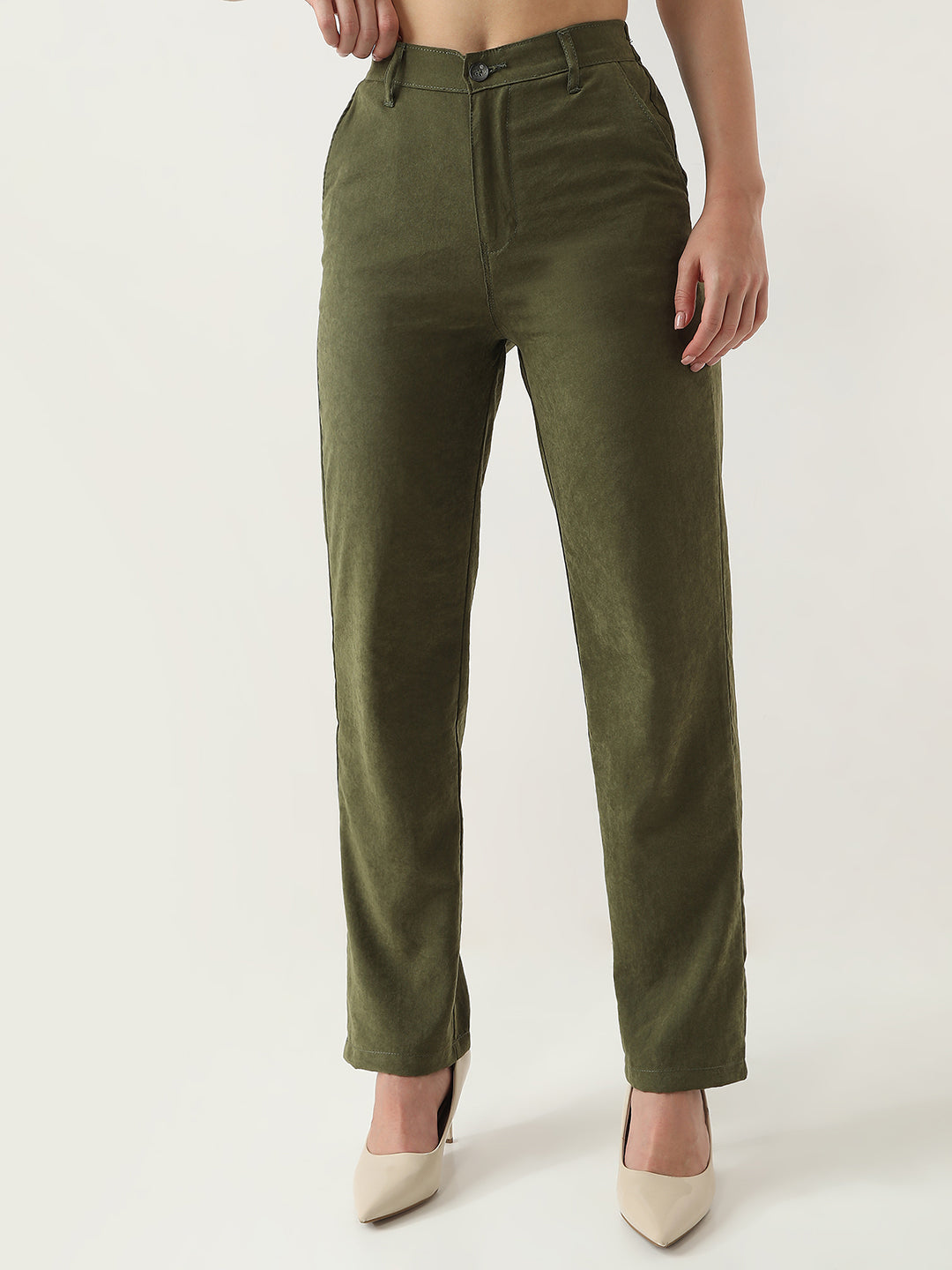 Women High-Rise Loose Straight Fit Korean Pants