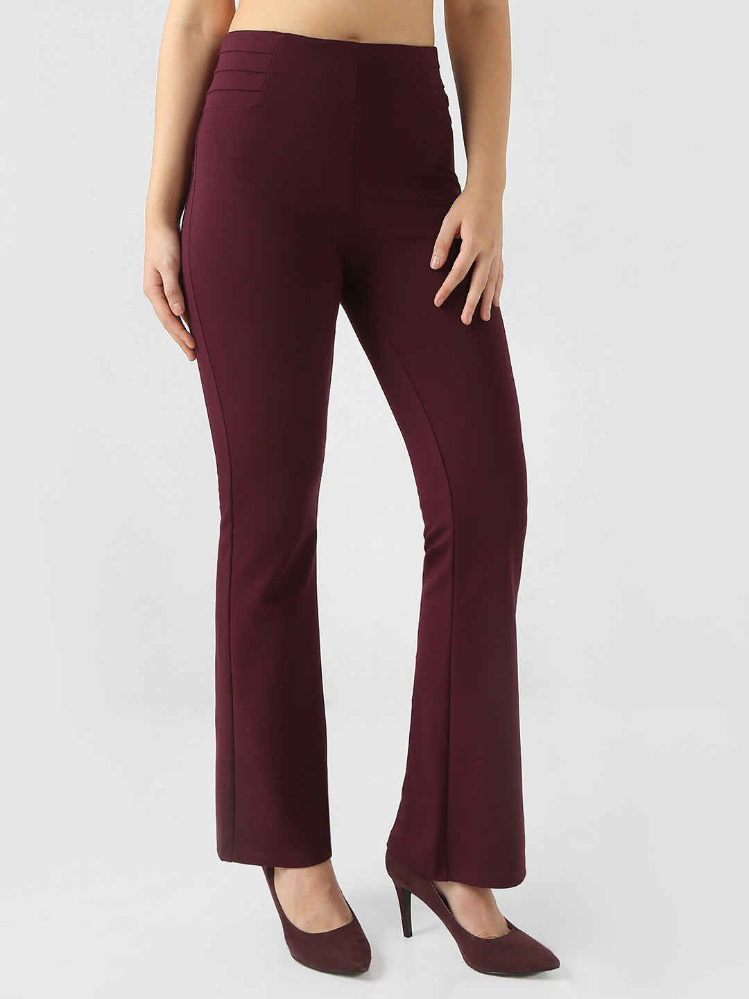 Women Wine Flare Treggings