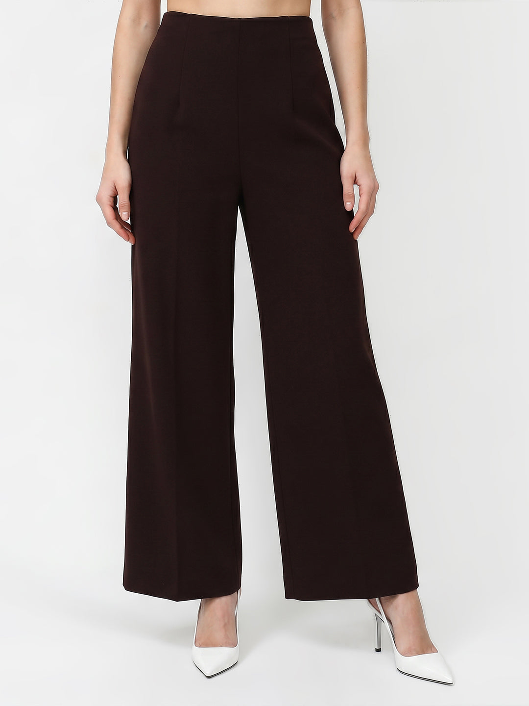 Women Dark Sepia High-Rise Wide Leg Jeans