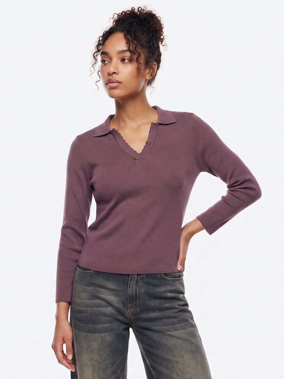Mauve Flat Knit
