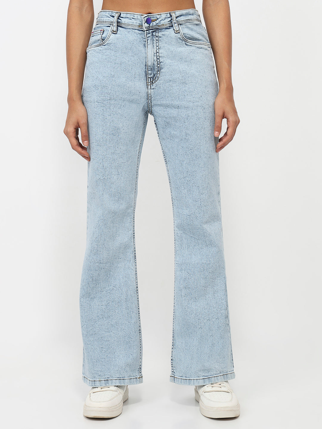 Women Blue High-Rise Flare Jeans