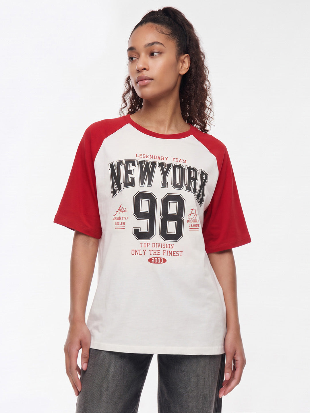 Off White/Red Oversized T-Shirt
