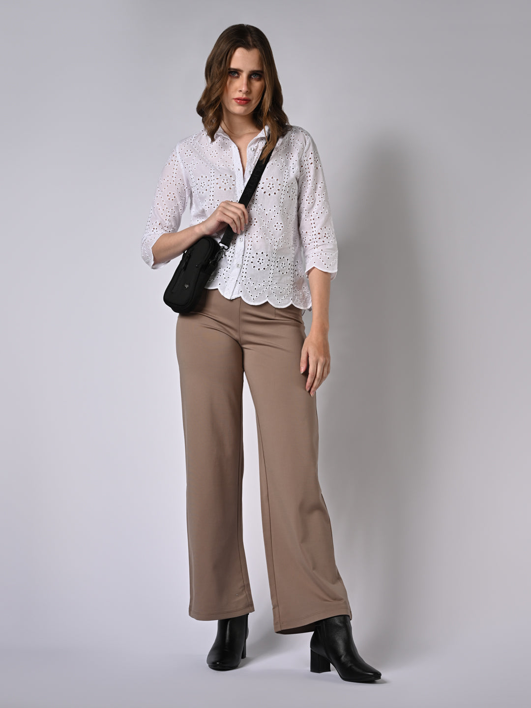 Women High-Rise Wide Leg Treggings