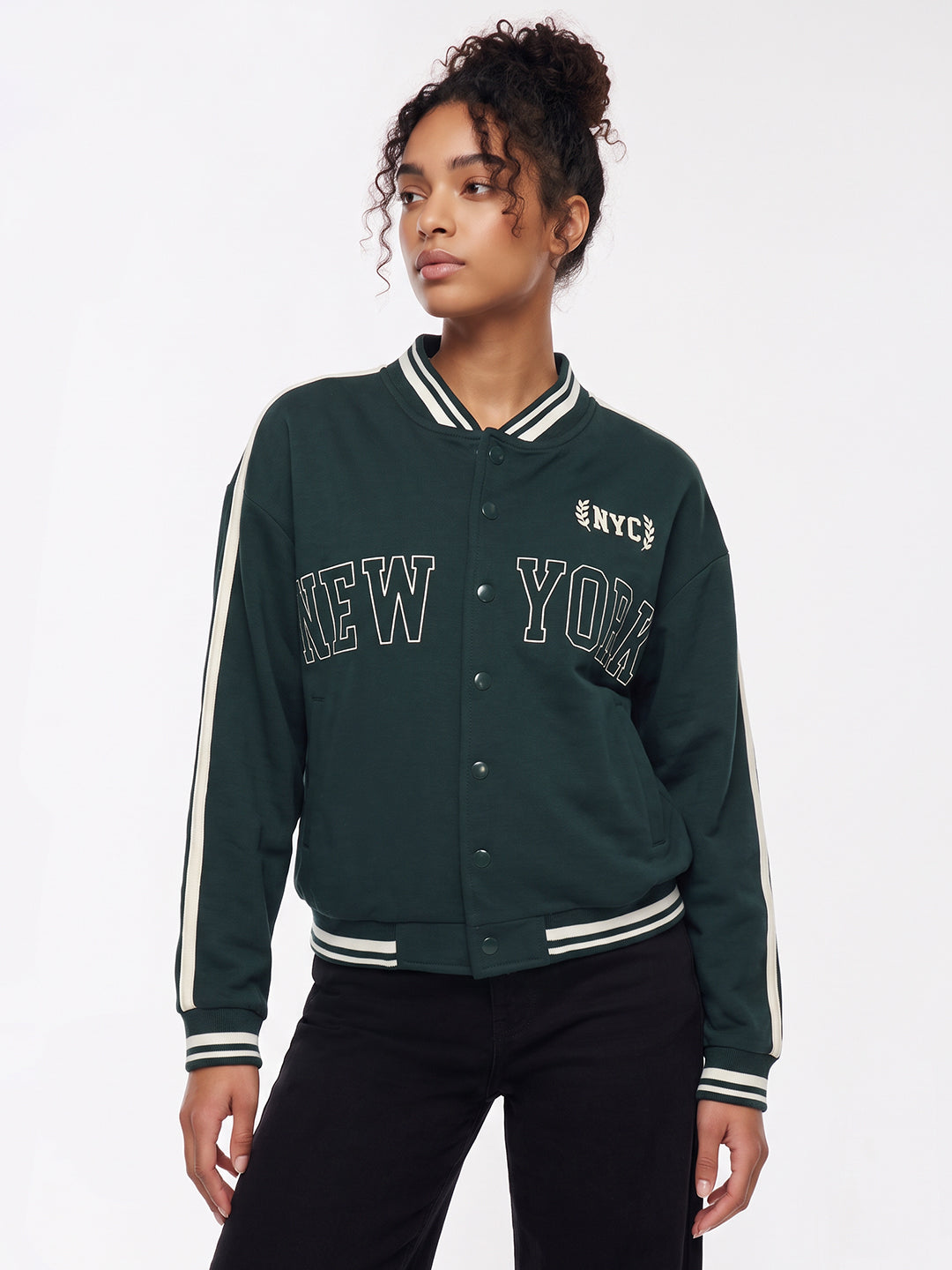 Bottle Green Varsity Jacket
