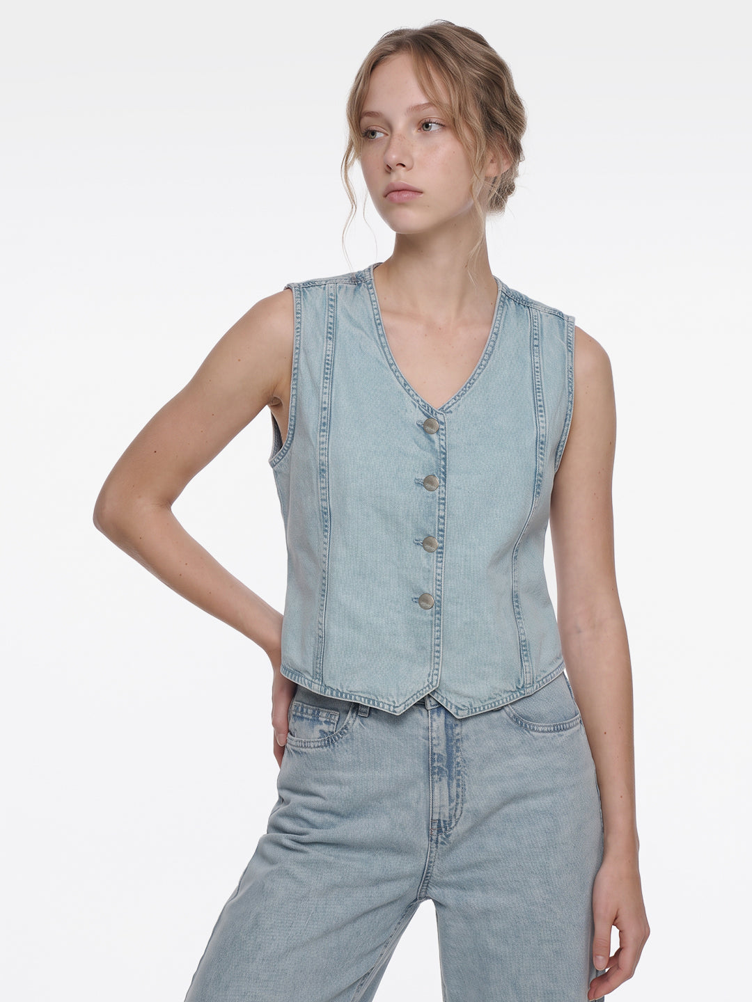 Light Blue Denim Vest