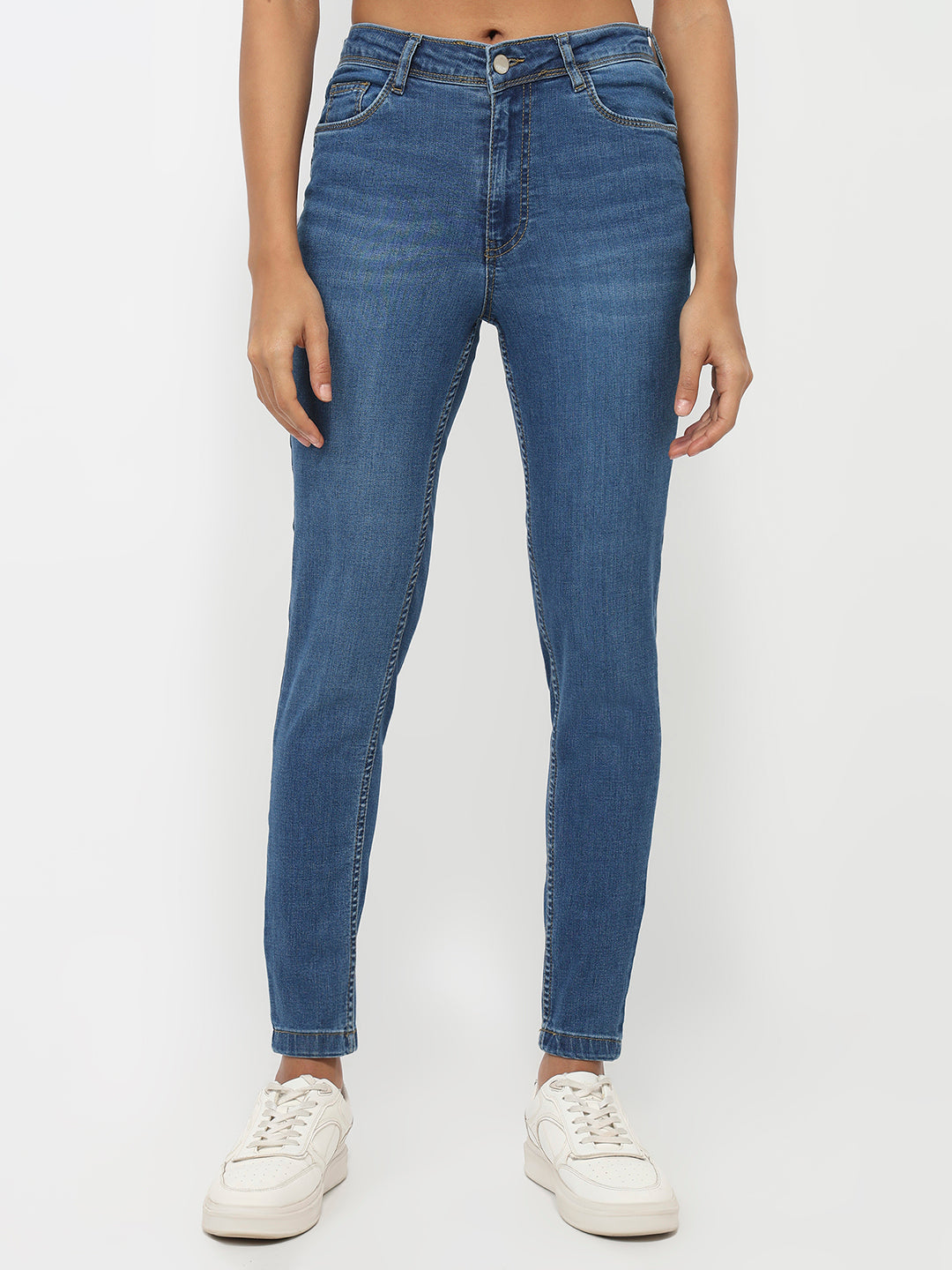 Women Blue High-Rise Skinny Jeans