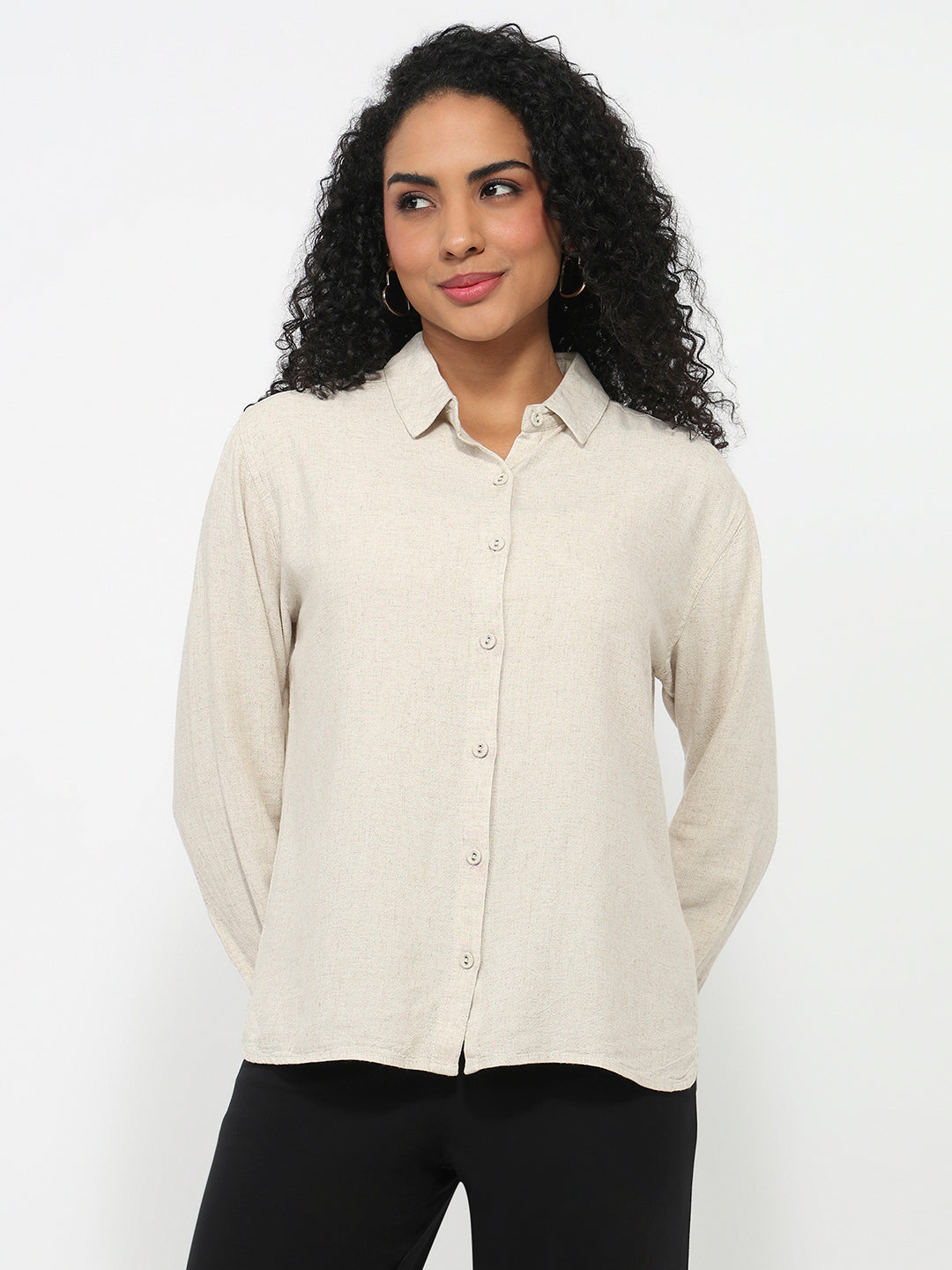 Women Light Natural Oversized Shirt