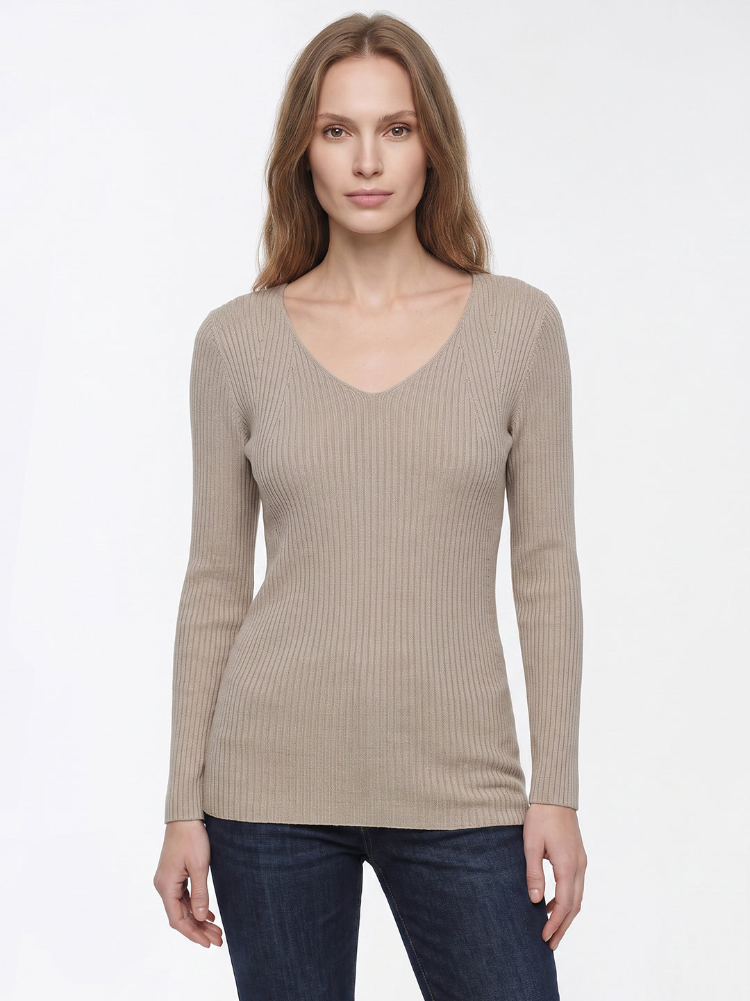 Women Champagne Flat Knit