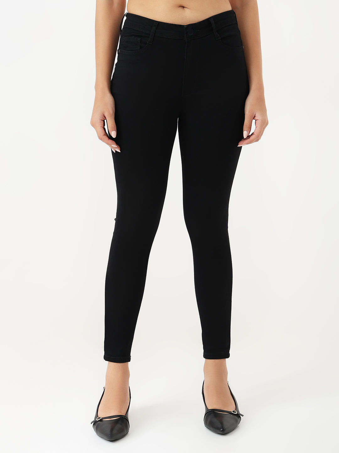 Women Solid High-Rise Skinny Jeans