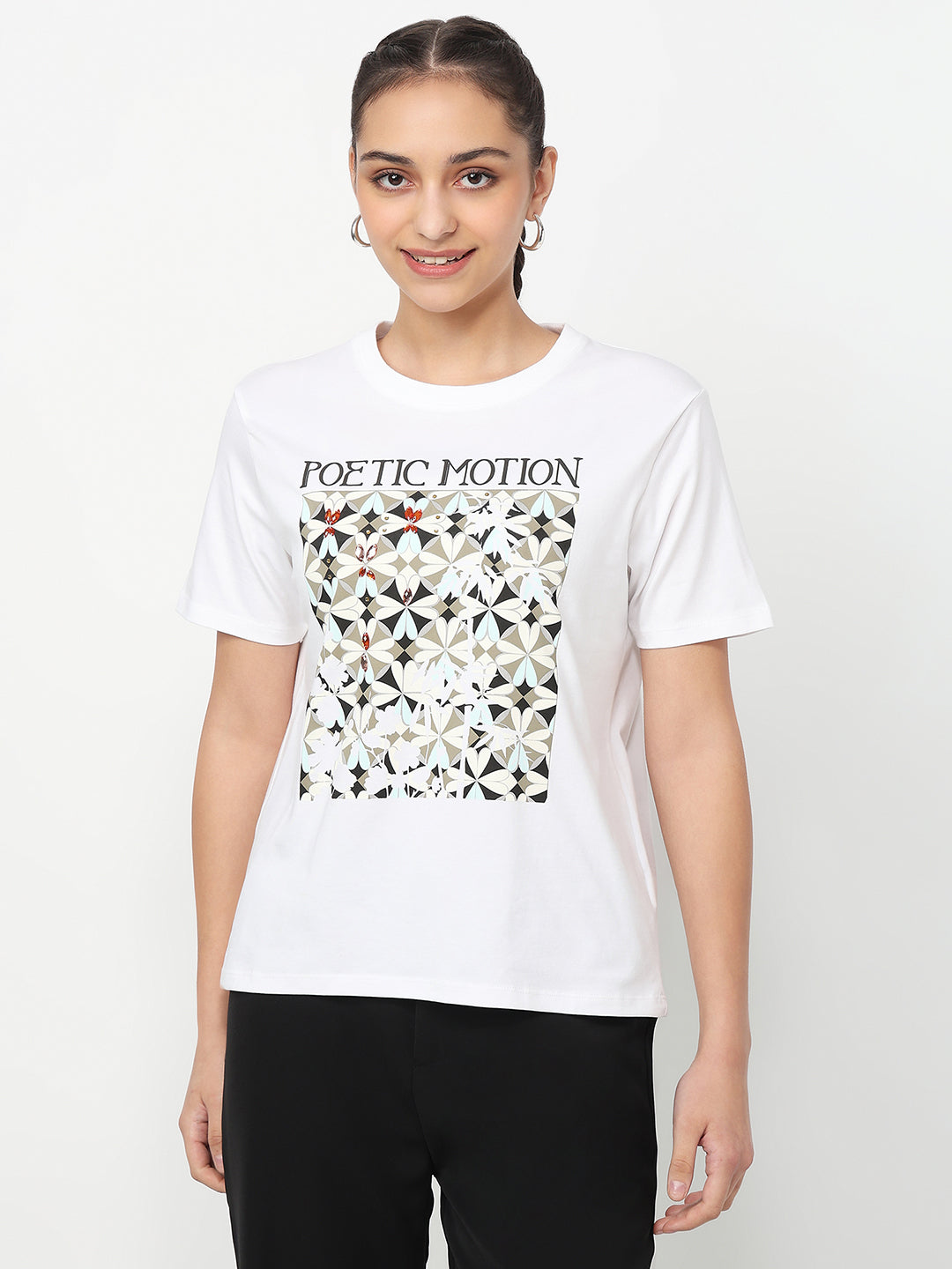 Women White Graphic T-Shirt