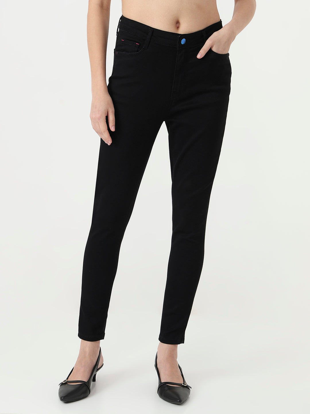 Women Black Sky High Skinny Jeans