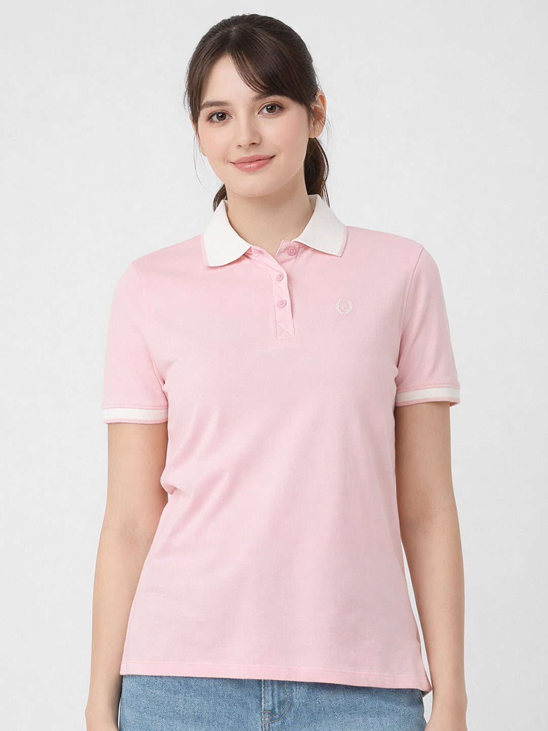 Women Pink Polo T-Shirt