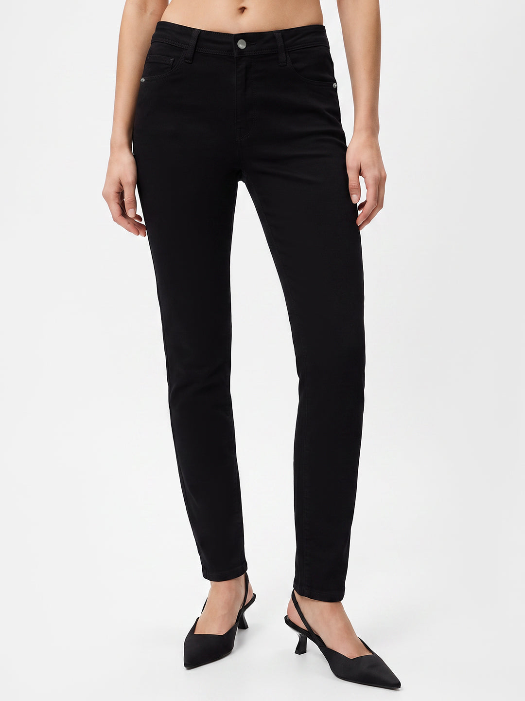 Women Black Sky High Skinny Jeans