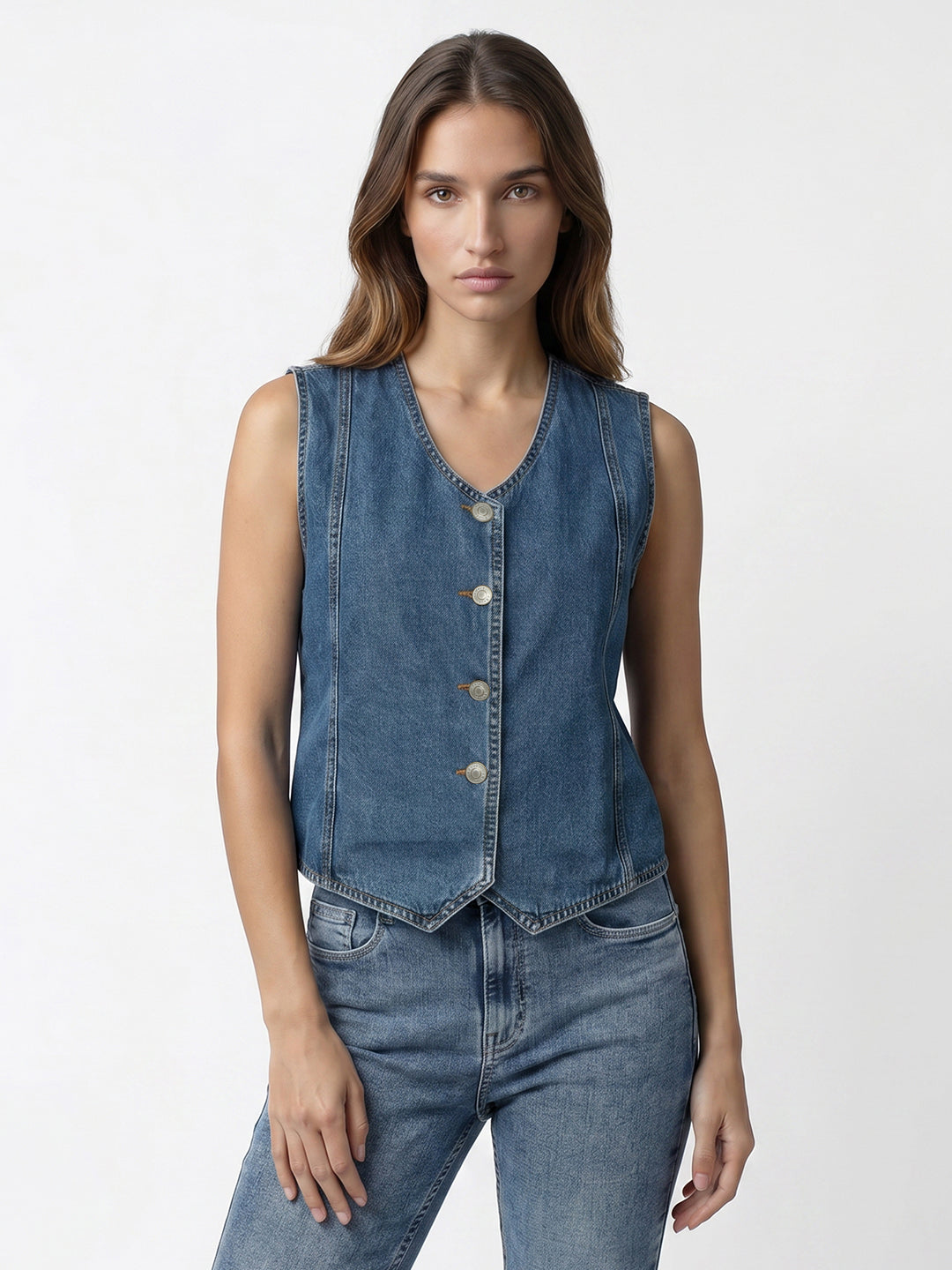 Women Dark Blue Vest