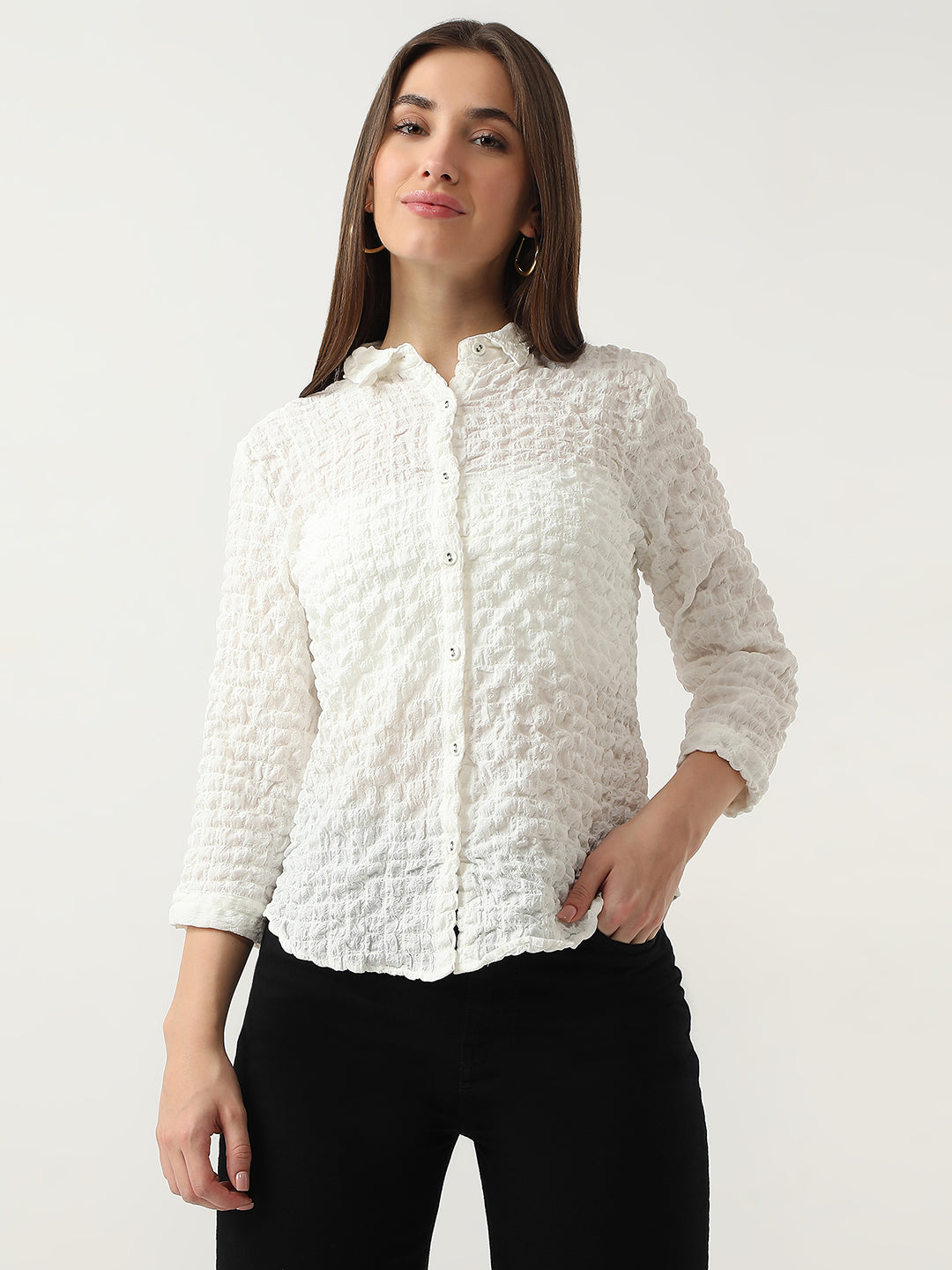 Women Off White Shirt
