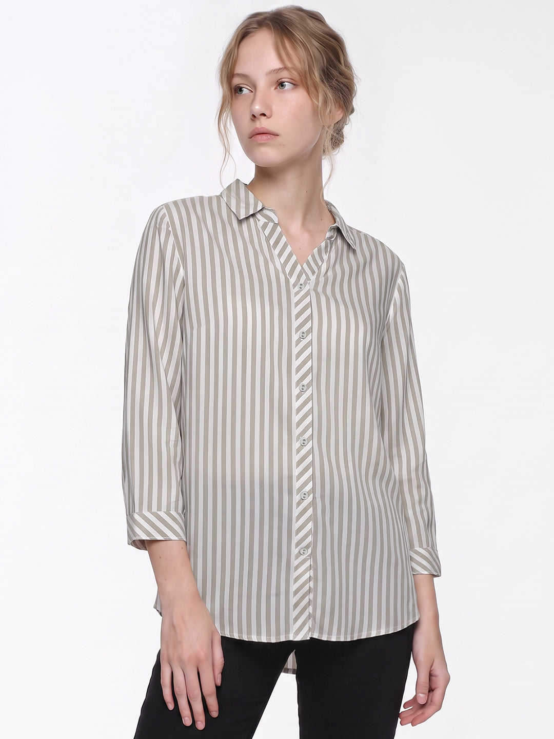 Brown/White Stripe Shirt